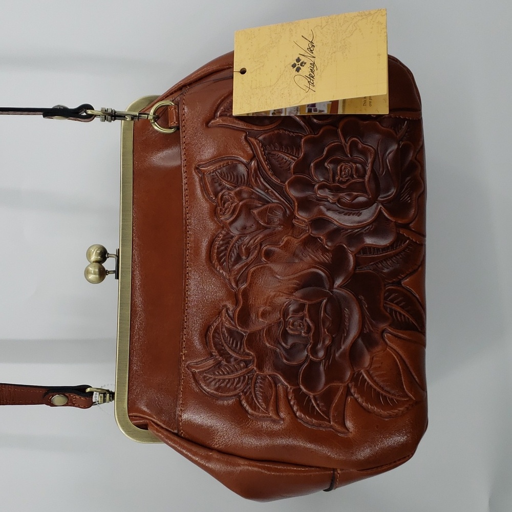 Patricia nash rose tooled vintage veg tan collection bag nwt